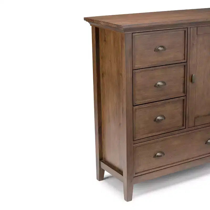 Mansfield Medium Storage Cabinet Rustic Natural Aged Brown - WyndenHall: Pine Wood, 4 Drawers, 1 Shelf