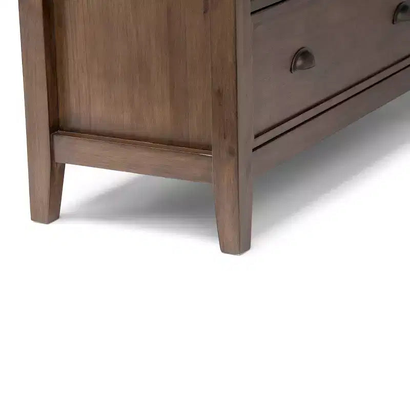 Mansfield Medium Storage Cabinet Rustic Natural Aged Brown - WyndenHall: Pine Wood, 4 Drawers, 1 Shelf