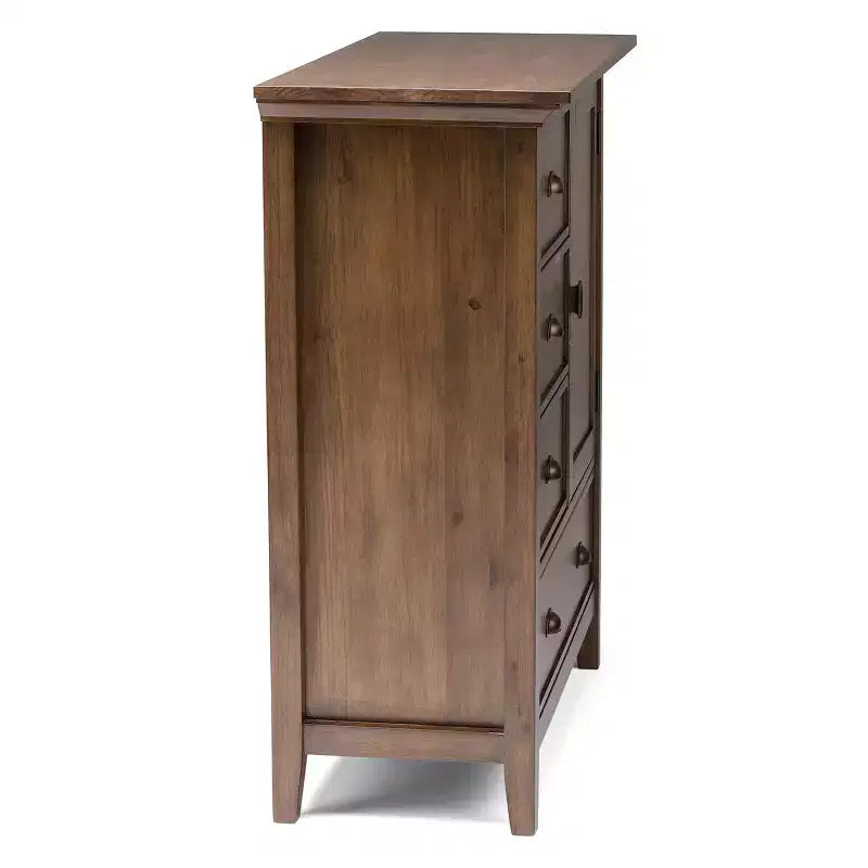 Mansfield Medium Storage Cabinet Rustic Natural Aged Brown - WyndenHall: Pine Wood, 4 Drawers, 1 Shelf