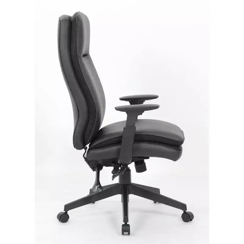 Executive Multi-Function Chair Beige/White/Gray: Boss Office Products, High Back, Lumbar Support, Adjustable Armrests