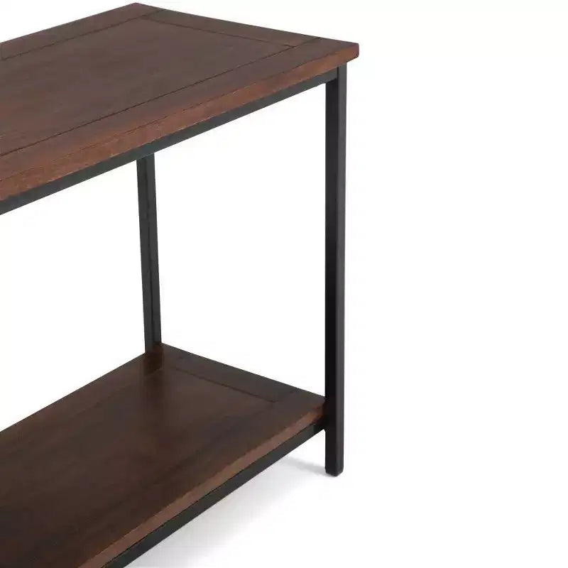 54" Rhonda Console Sofa Table Dark Cognac Brown - WyndenHall: Modern Industrial Entryway Furniture
