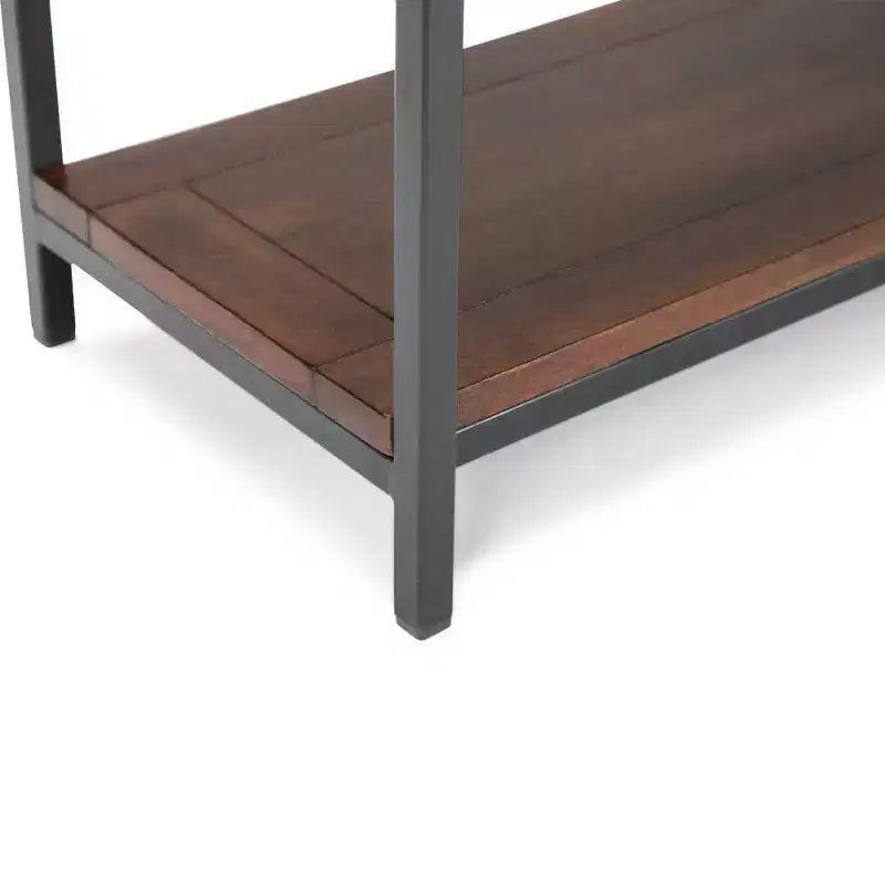 54" Rhonda Console Sofa Table Dark Cognac Brown - WyndenHall: Modern Industrial Entryway Furniture