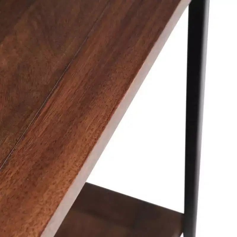54" Rhonda Console Sofa Table Dark Cognac Brown - WyndenHall: Modern Industrial Entryway Furniture