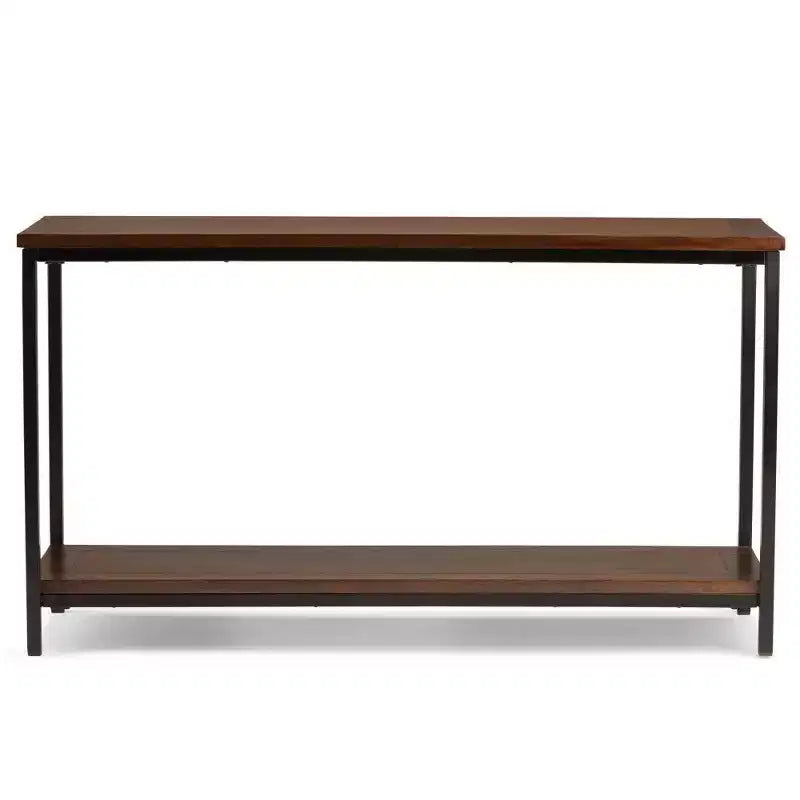 54" Rhonda Console Sofa Table Dark Cognac Brown - WyndenHall: Modern Industrial Entryway Furniture