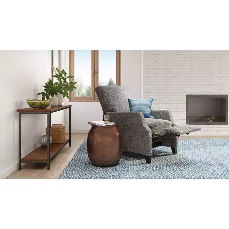 54" Rhonda Console Sofa Table Dark Cognac Brown - WyndenHall: Modern Industrial Entryway Furniture