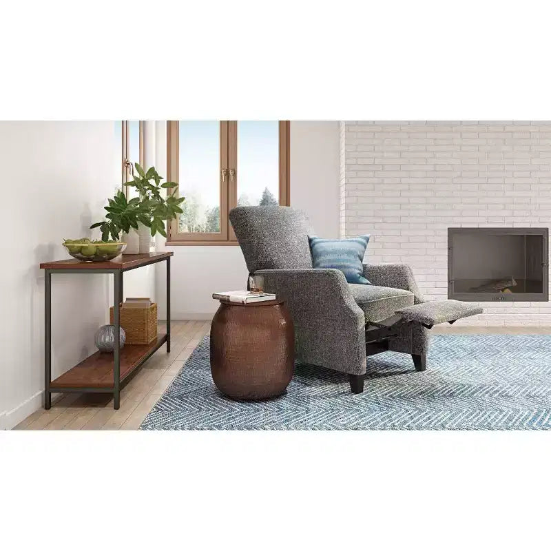 54" Rhonda Console Sofa Table Dark Cognac Brown - WyndenHall: Modern Industrial Entryway Furniture