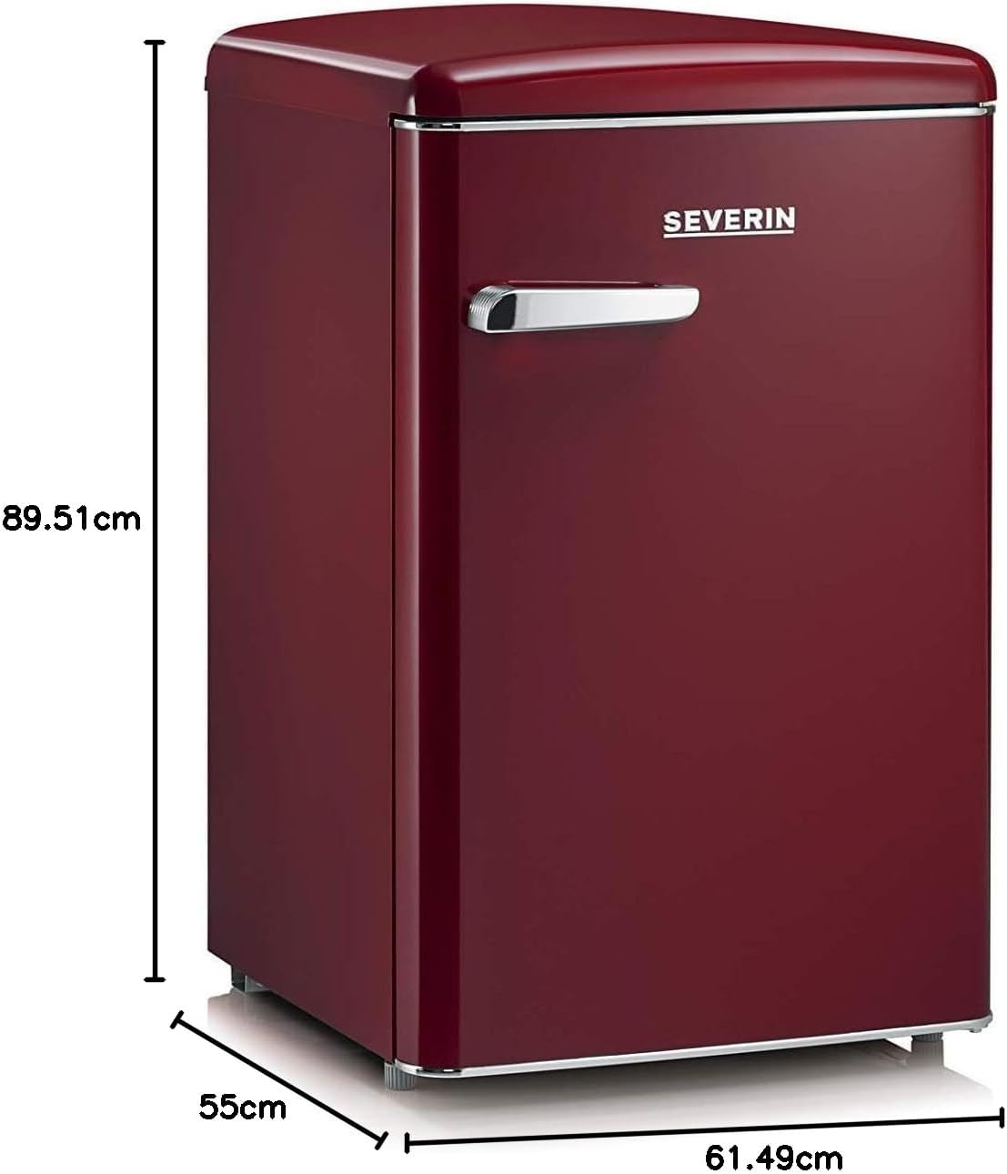 SEVERIN Réfrigérateur Congélateur, Pose libre, Longueur 55 cm, 108L, Classe D, 110 kWh/an, 37 dB, Look rétro, Crème, RKS 8833