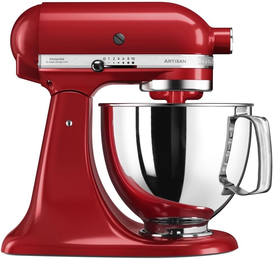 KitchenAid Robot Patissier I Artisan I Robot cuisine multifonctions à tête inclinable I Avec 4 accessoires I Bol de 4,8L | Crème