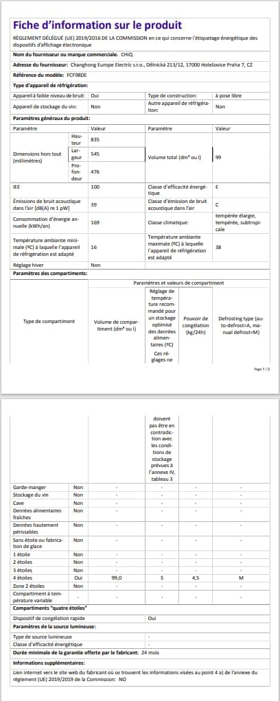Congélateur coffre CHiQ 142L, 63,5 x 55,6 x 83,5cm, Congélateur Inverter, Affichage de la température extérieure, Mode de congélation rapide -32°C, Grille métallique,Faible bruit