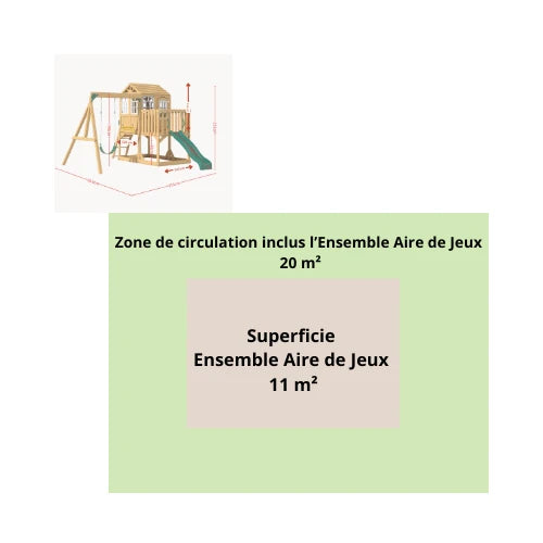 Aire de jeux enfant Montessori - 3 en 1 Balan?oire, Toboggan, Cabane en bois modulable