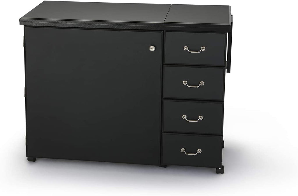 353 Cabinet à coudre Norma Jean pour couture robuste, coupe, matelassage et artisanat avec rangement et transport aérien, finition noire