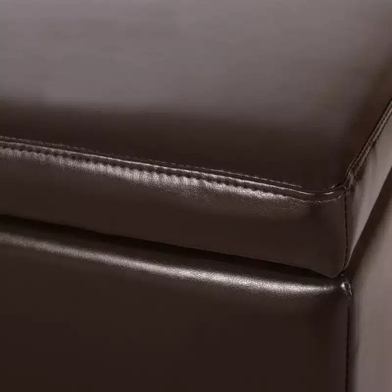 York Bonded Leather Storage Ottoman Bench - Christopher Knight Home