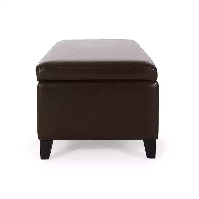 York Bonded Leather Storage Ottoman Bench - Christopher Knight Home