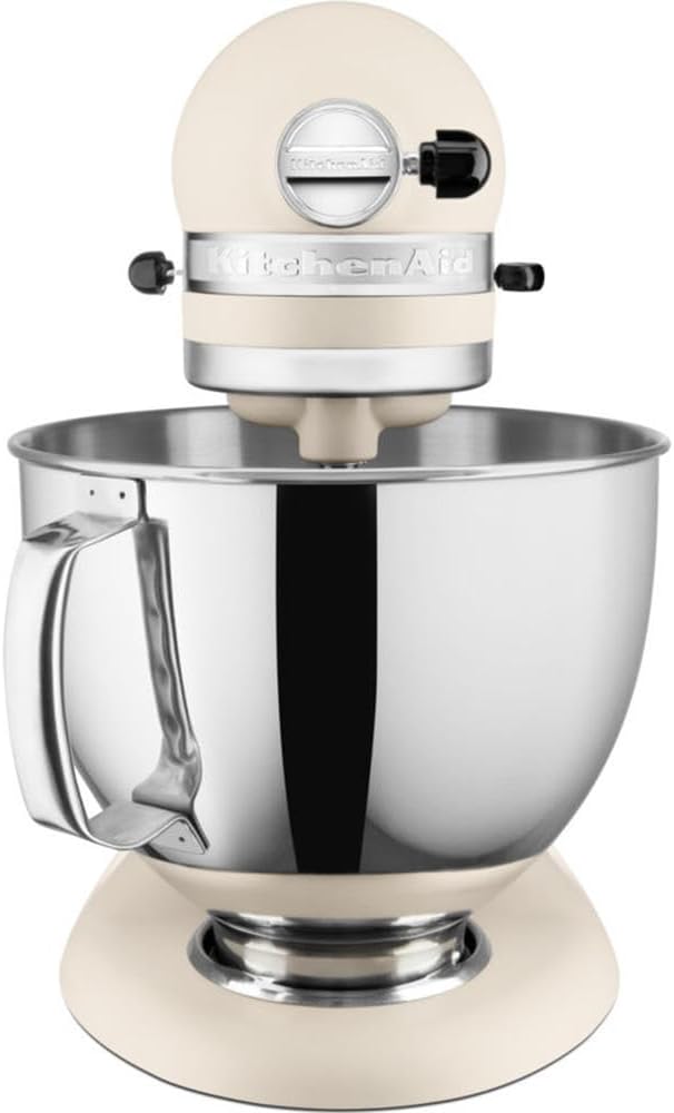 KitchenAid Robot Patissier I Artisan I Robot cuisine multifonctions à tête inclinable I Avec 4 accessoires I Bol de 4,8L | Crème
