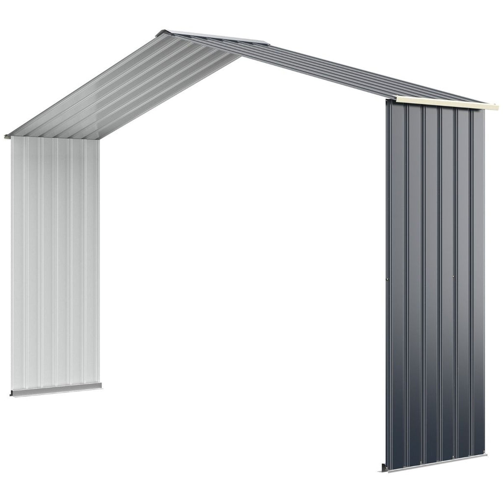 Abri de Jardin en Métal & Extension 10.85©O avec 2 Portes Coulissantes Verrouillables 4 Trous d’Aération Gris pour Vélo