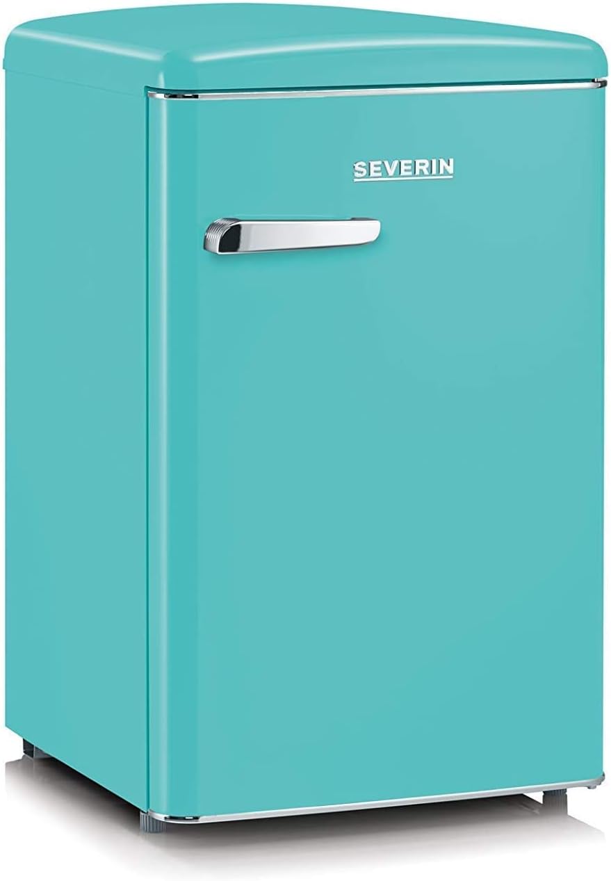 SEVERIN Réfrigérateur Congélateur, Pose libre, Longueur 55 cm, 108L, Classe D, 110 kWh/an, 37 dB, Look rétro, Crème, RKS 8833
