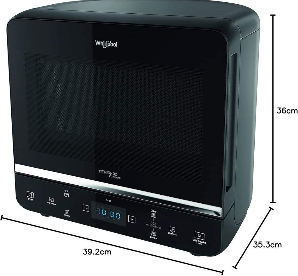 Whirlpool Max 49 MB four à micro-ondes + Grill, 13 l avec vapeur, grille haute, plateau Crisp + poignée