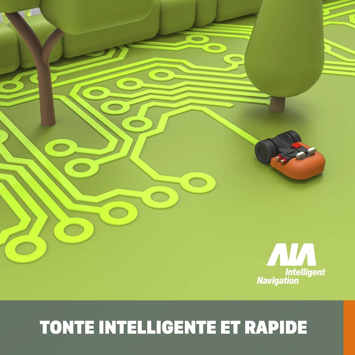 WORX LANDROID Vision WR206E.1, Robot Tondeuse sans Fil périphérique 600 m2 Surf.Max 700 m2, Installation en 30 Min, Caméra 4K + IA Adaptative, évite Tous Les Obstacles, Coupe des Bordures, Multizone
