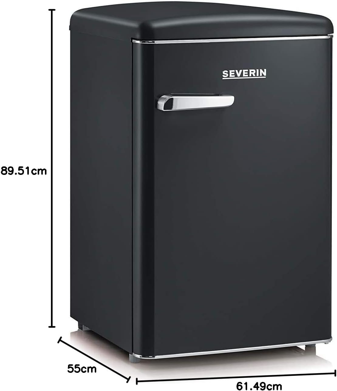 SEVERIN Réfrigérateur Congélateur, Pose libre, Longueur 55 cm, 108L, Classe D, 110 kWh/an, 37 dB, Look rétro, Crème, RKS 8833