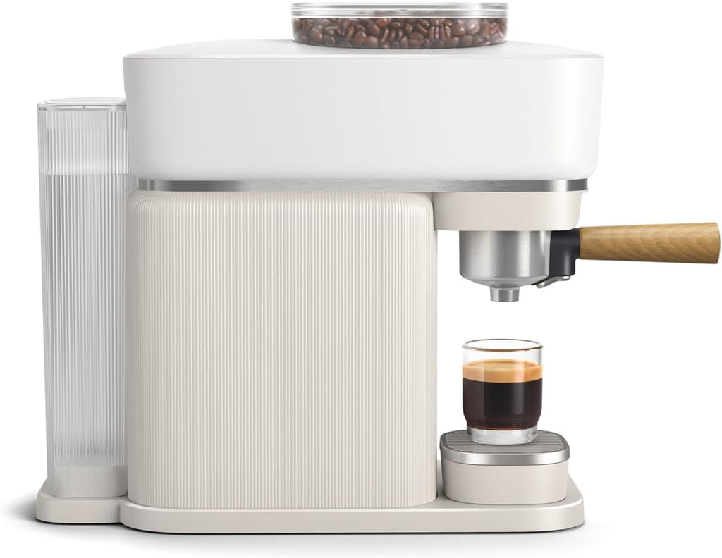 Philips Baristina Machine à expresso - Un véritable expresso, en toute simplicité - Compacte - 16 bars de pression - Broyeur intégré - Machine blanche avec porte-filtre blanc (BAR300/00)