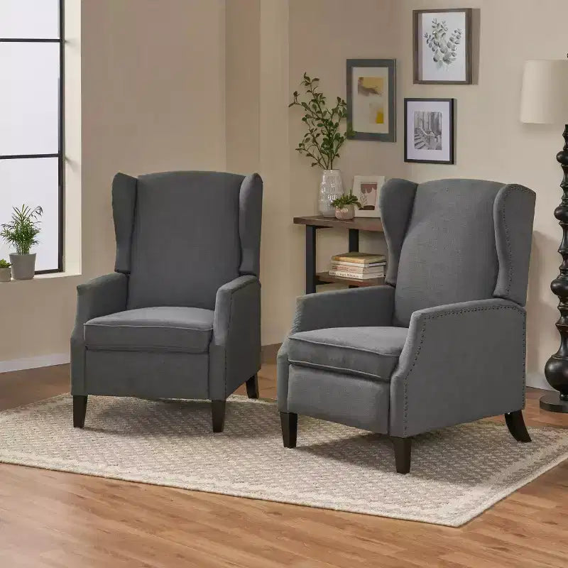 Set of 2 Wescott Contemporary Fabric Recliners - Christopher Knight Home