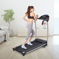 Tapis de Course électrique Pliable avec écran et Moniteur de Fréquence Cardiaque avec Vitesse de 1 à 10 km/h et 12 Programmes Noir
