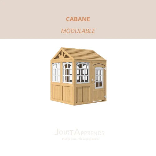 Aire de jeux enfant Montessori - 3 en 1 Balan?oire, Toboggan, Cabane en bois modulable