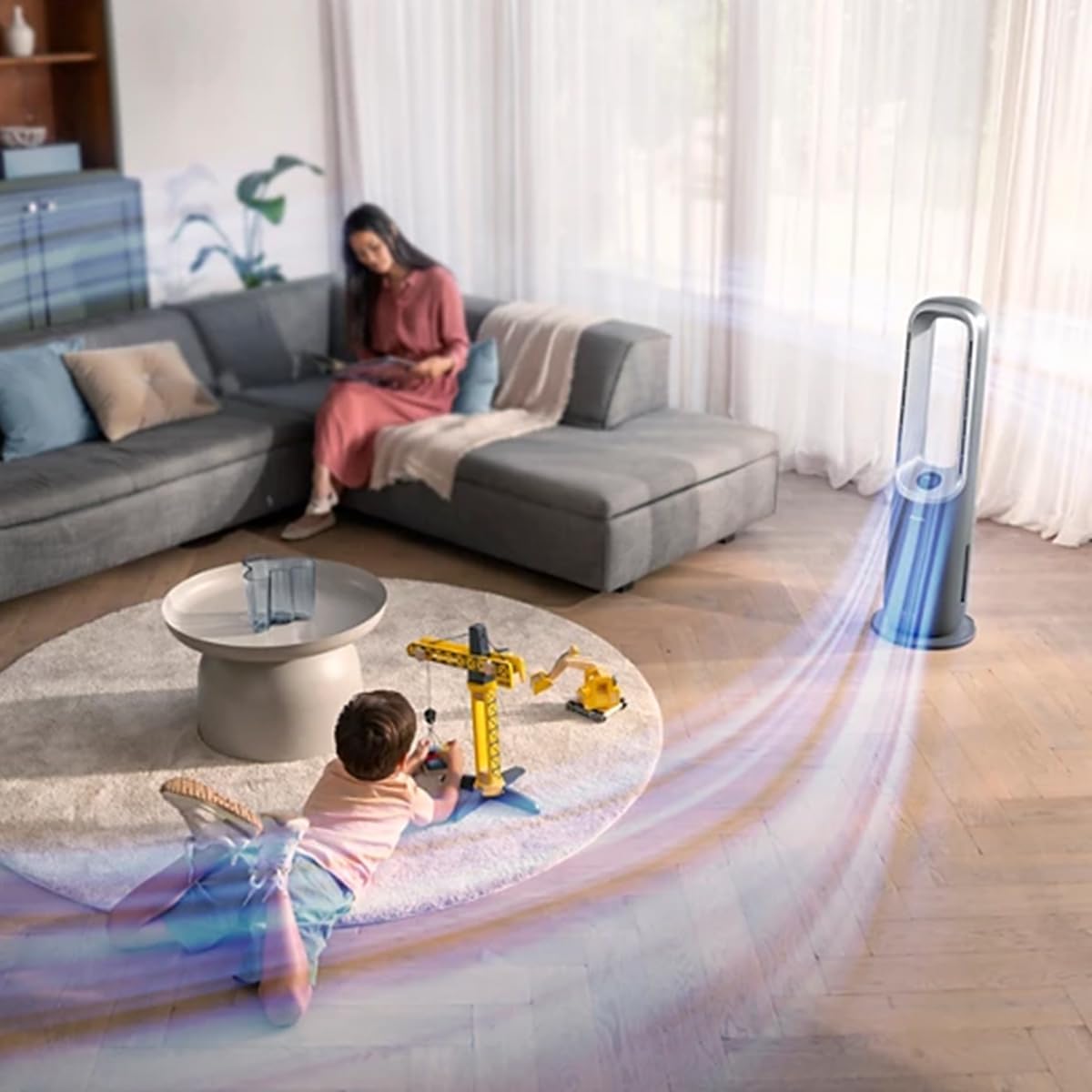 Philips Air Performer 3-en-1 : Purificateur, Chauffage & Ventilateur Rafra?chisseur – Nettoie 70m2, élimine 99,97% des Allergènes et Polluants. Filtre HEPA, Capteurs Intelligents, App (AMF870/15)