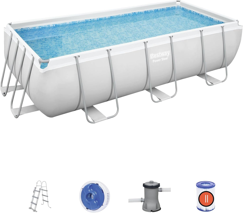 Piscine Hors Sol 404 x 201 x 100 cm BESTWAY Rectangulaire Power Steel? Piscine Tubulaire