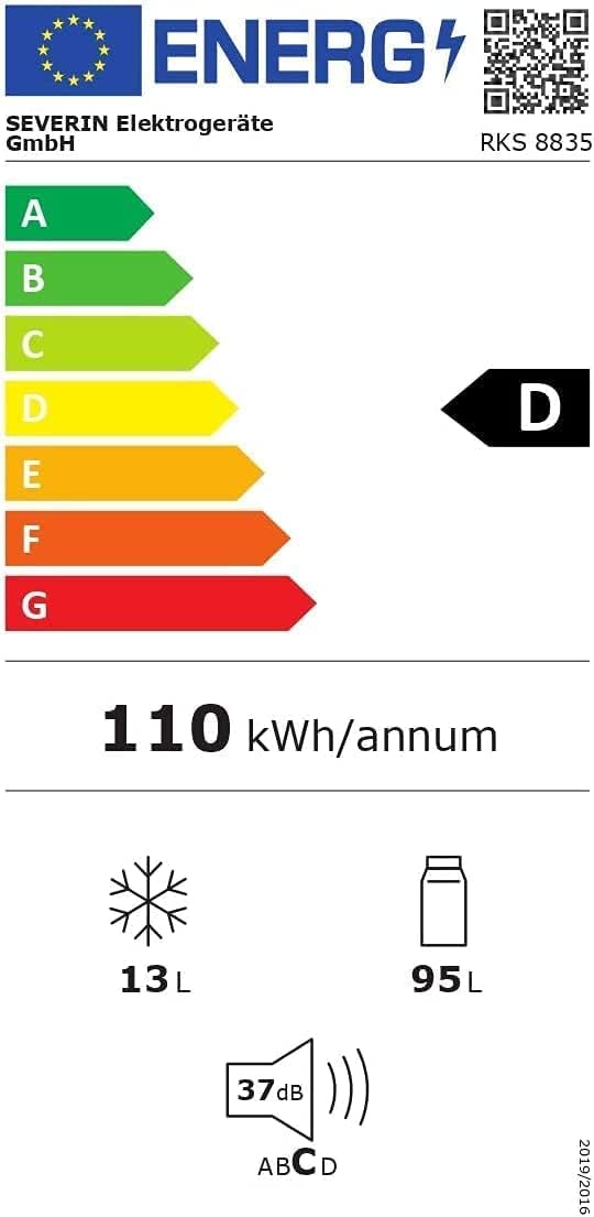 SEVERIN Réfrigérateur Congélateur, Pose libre, Longueur 55 cm, 108L, Classe D, 110 kWh/an, 37 dB, Look rétro, Crème, RKS 8833