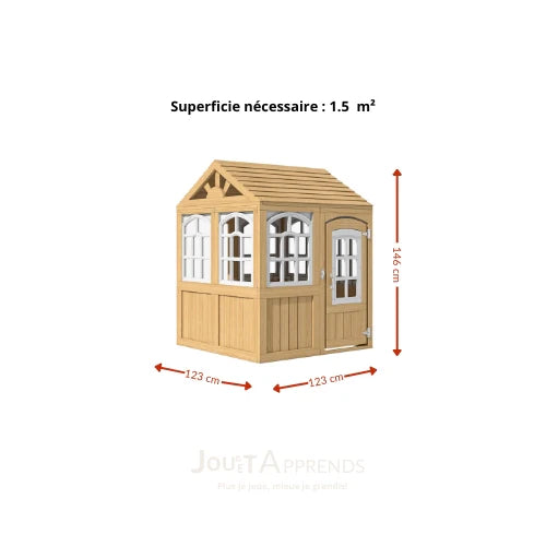 Aire de jeux enfant Montessori - 3 en 1 Balan?oire, Toboggan, Cabane en bois modulable