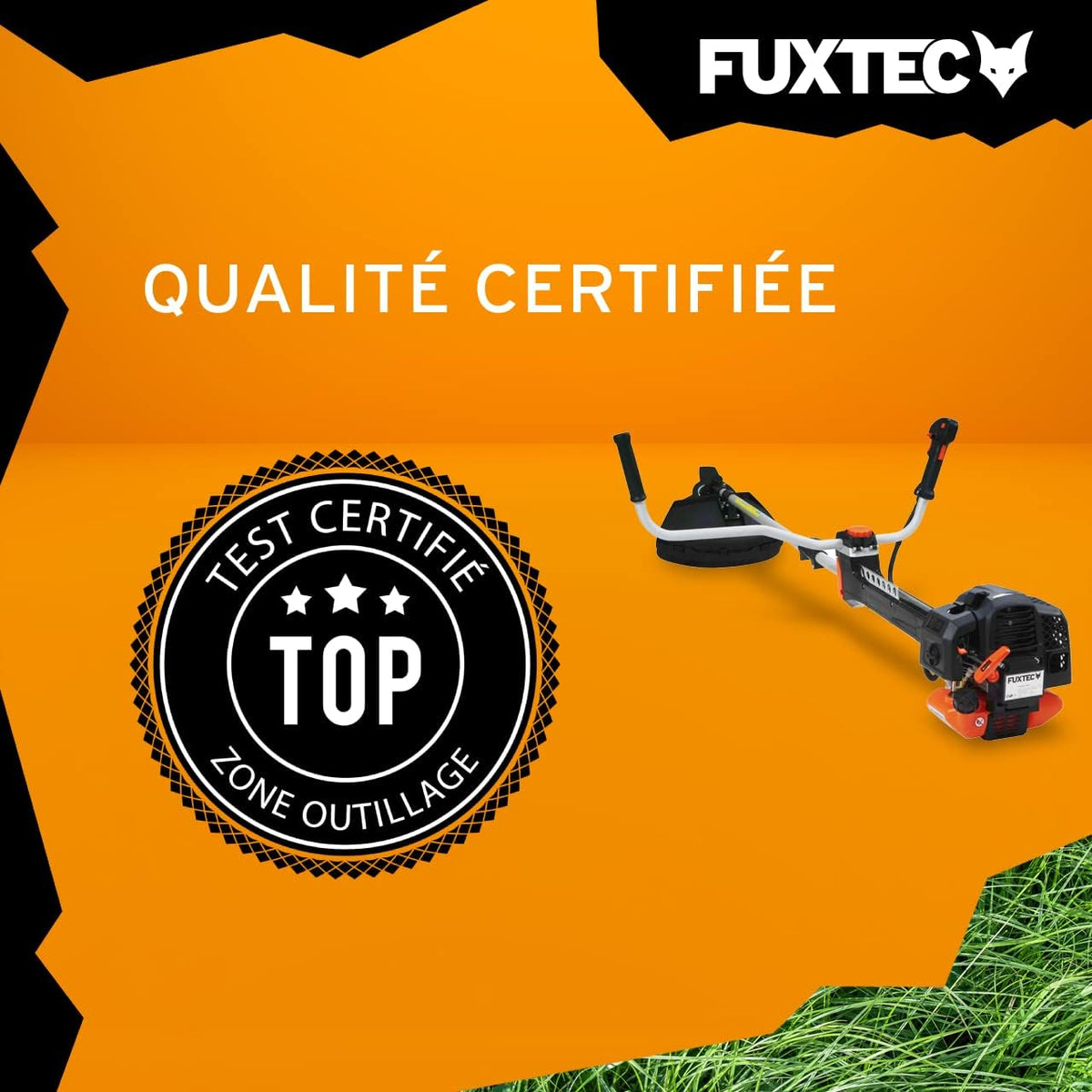 Fuxtec Débroussailleuse Thermique Professionnelle FX-PS152 52 cm3 3CV Système Anti Vibration - 2 en 1 Coupe-Bordure avec Tête de Coupe Double Fil et Lame 3 Dents Modèle Conçu pour Les Pros