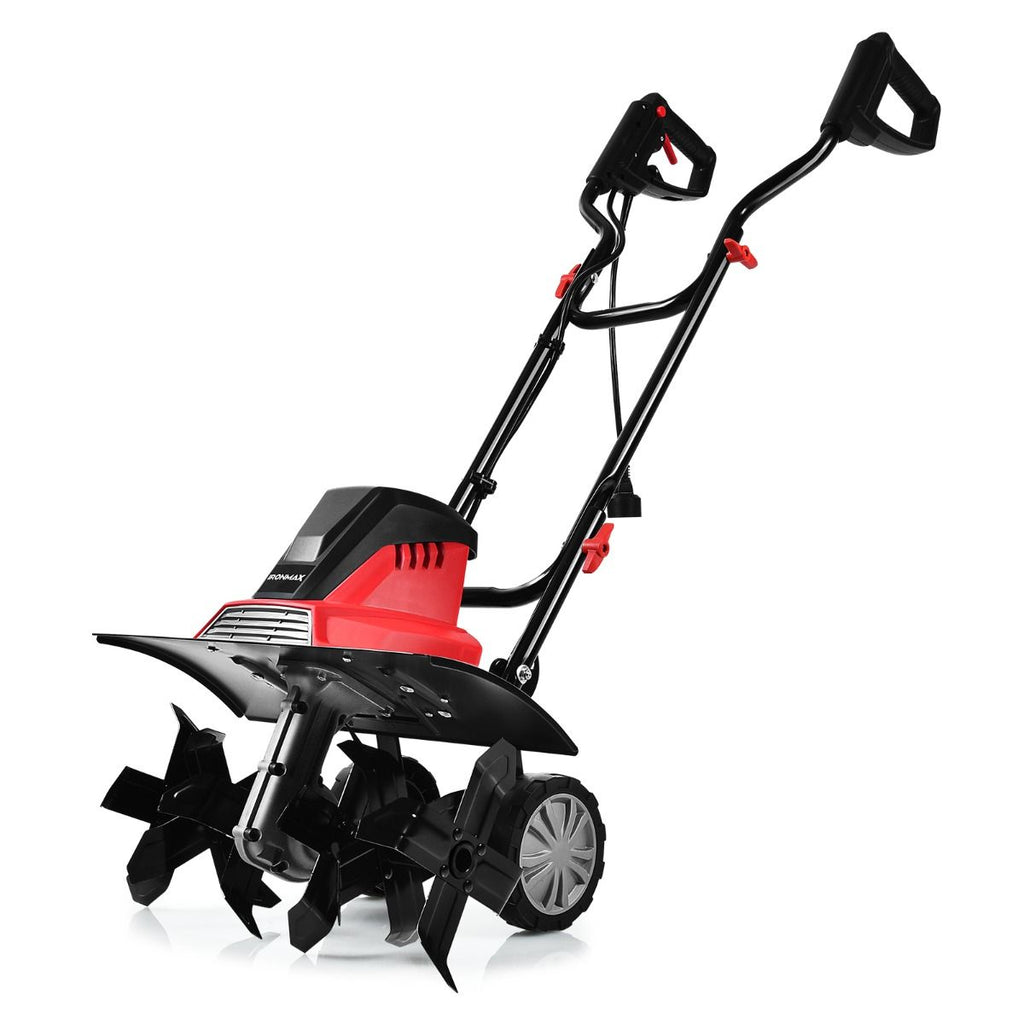 Motobineuse Motoculteur électrique 1500W Profondeur Travail 22CM Largeur 43CM avec Poignée Pliable Roues Réglables 6 Lames