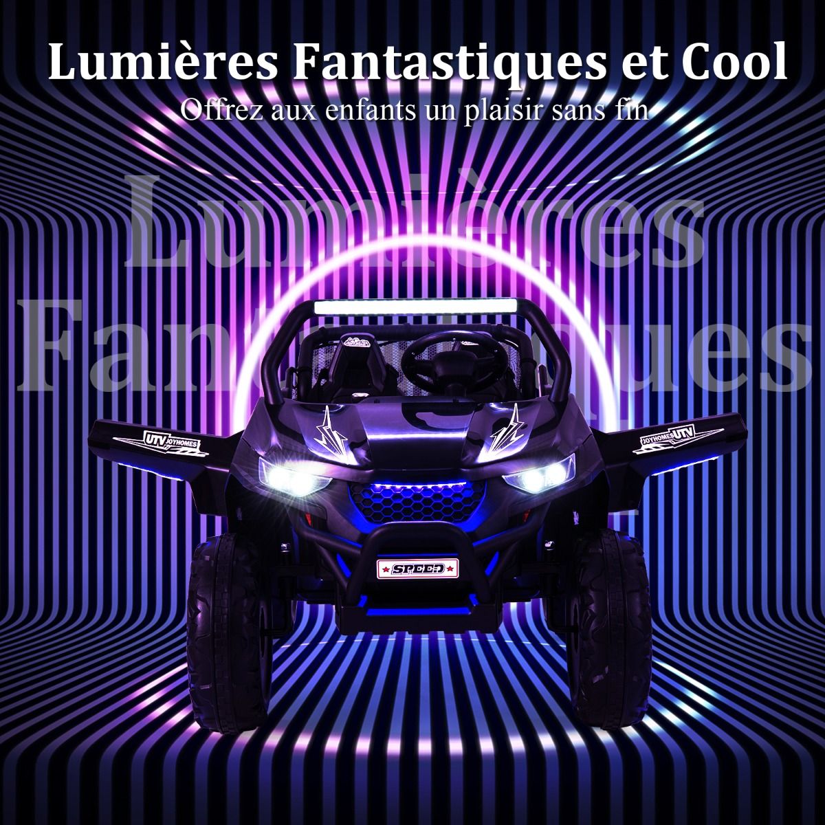 Voiture électrique Enfant 12 V Télécommande pour 3-8 Ans 2 Vitesses Ressort de Suspension Charge 59KG 118x74x71CM Noir/Rose/Rouge