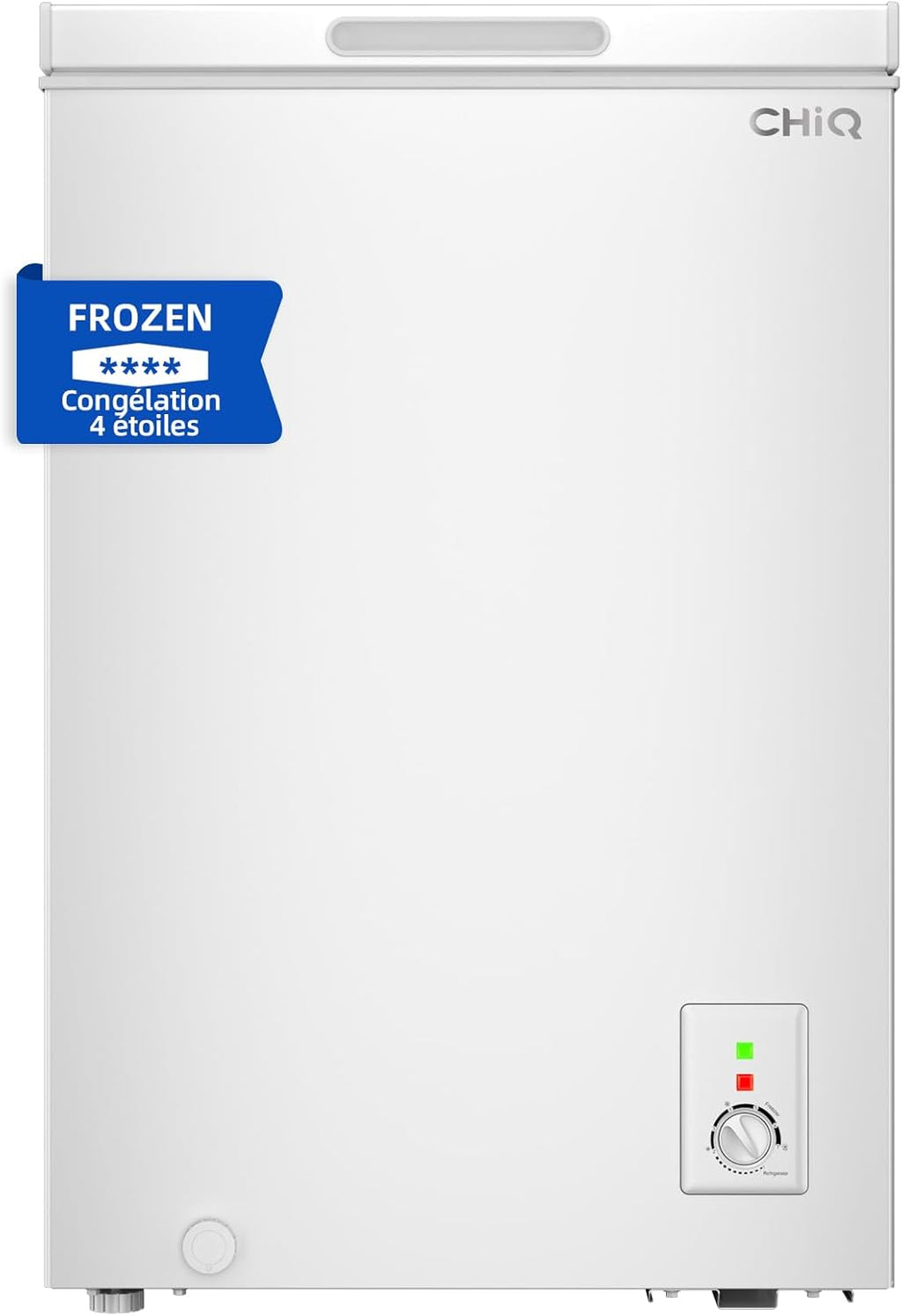 Congélateur coffre CHiQ 142L, 63,5 x 55,6 x 83,5cm, Congélateur Inverter, Affichage de la température extérieure, Mode de congélation rapide -32°C, Grille métallique,Faible bruit