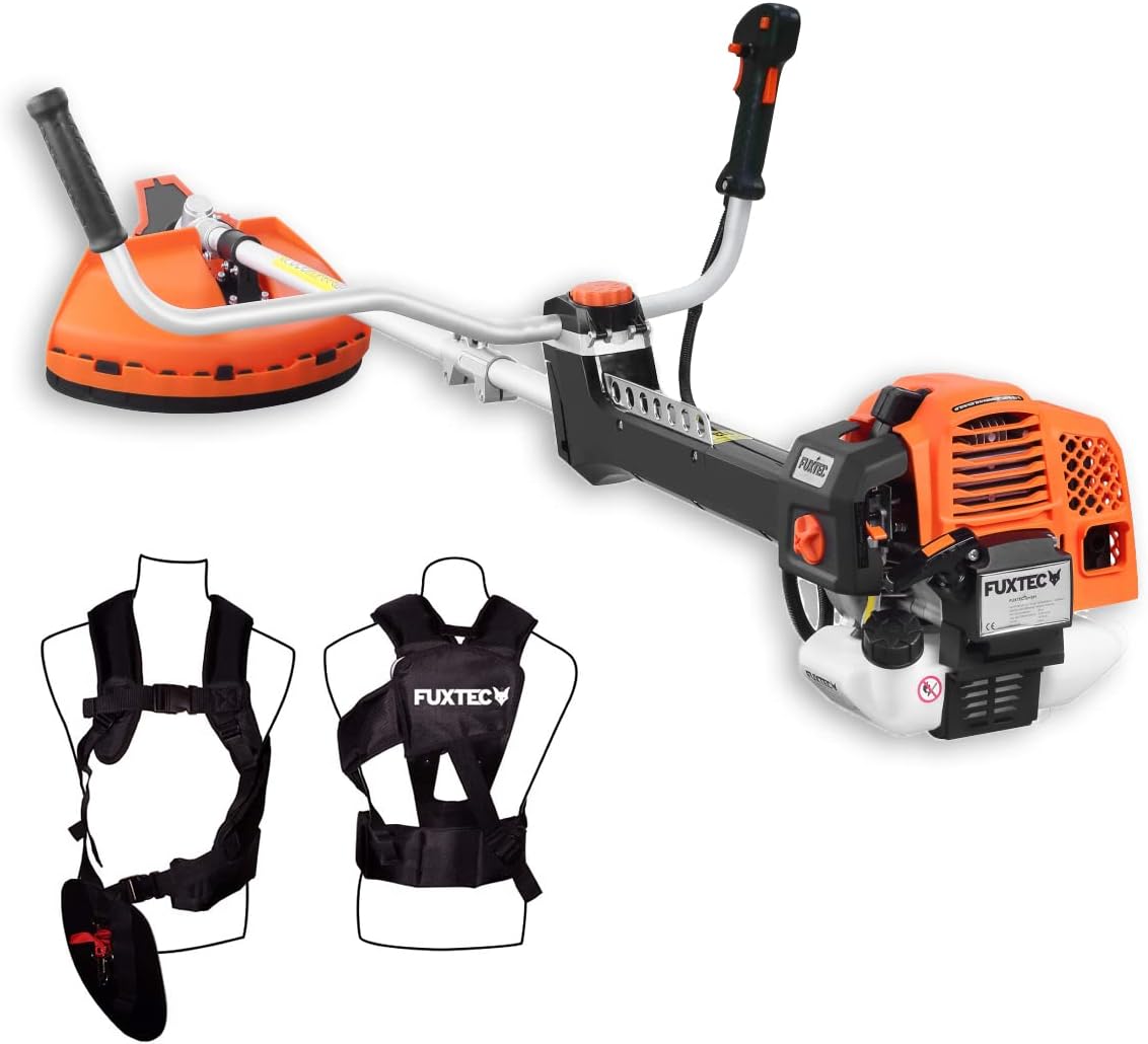 Fuxtec Débroussailleuse Thermique Professionnelle FX-PS152 52 cm3 3CV Système Anti Vibration - 2 en 1 Coupe-Bordure avec Tête de Coupe Double Fil et Lame 3 Dents Modèle Conçu pour Les Pros