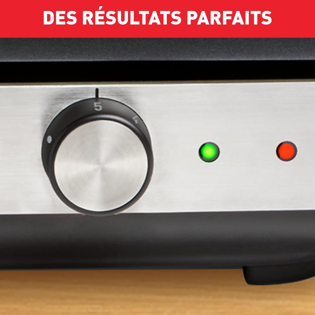 Tefal Plancha Electrique Maxi Plancha XXL 10/12 Personnes Plancha Intérieur Et Extérieur Inox CB690D12