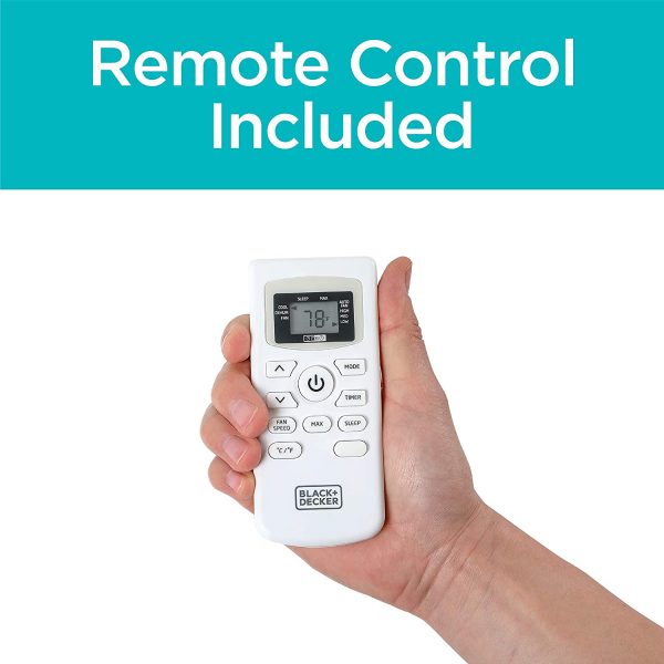 BLACK DECKER 14 000 BTU Climatiseur portable avec chaleur et télécommande, blanc
