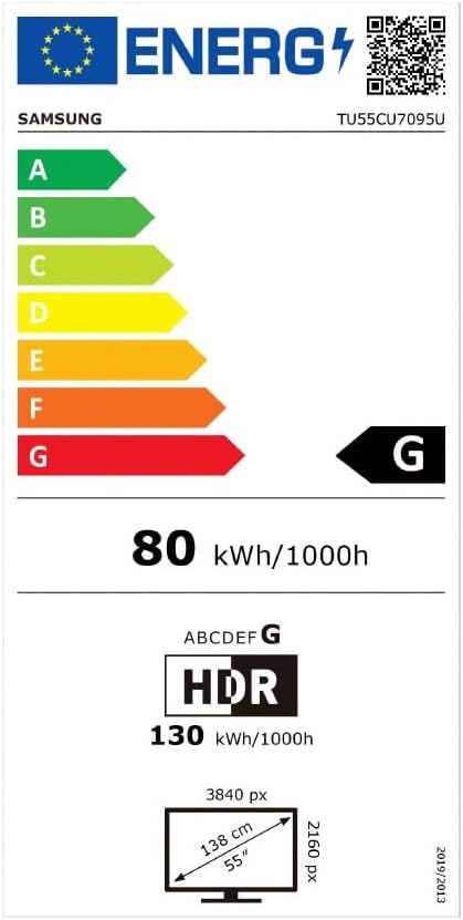 Samsung Téléviseur TU55CU7095 55 (55 Pouces), Crystal UHD 4K, Smart TV, 2023