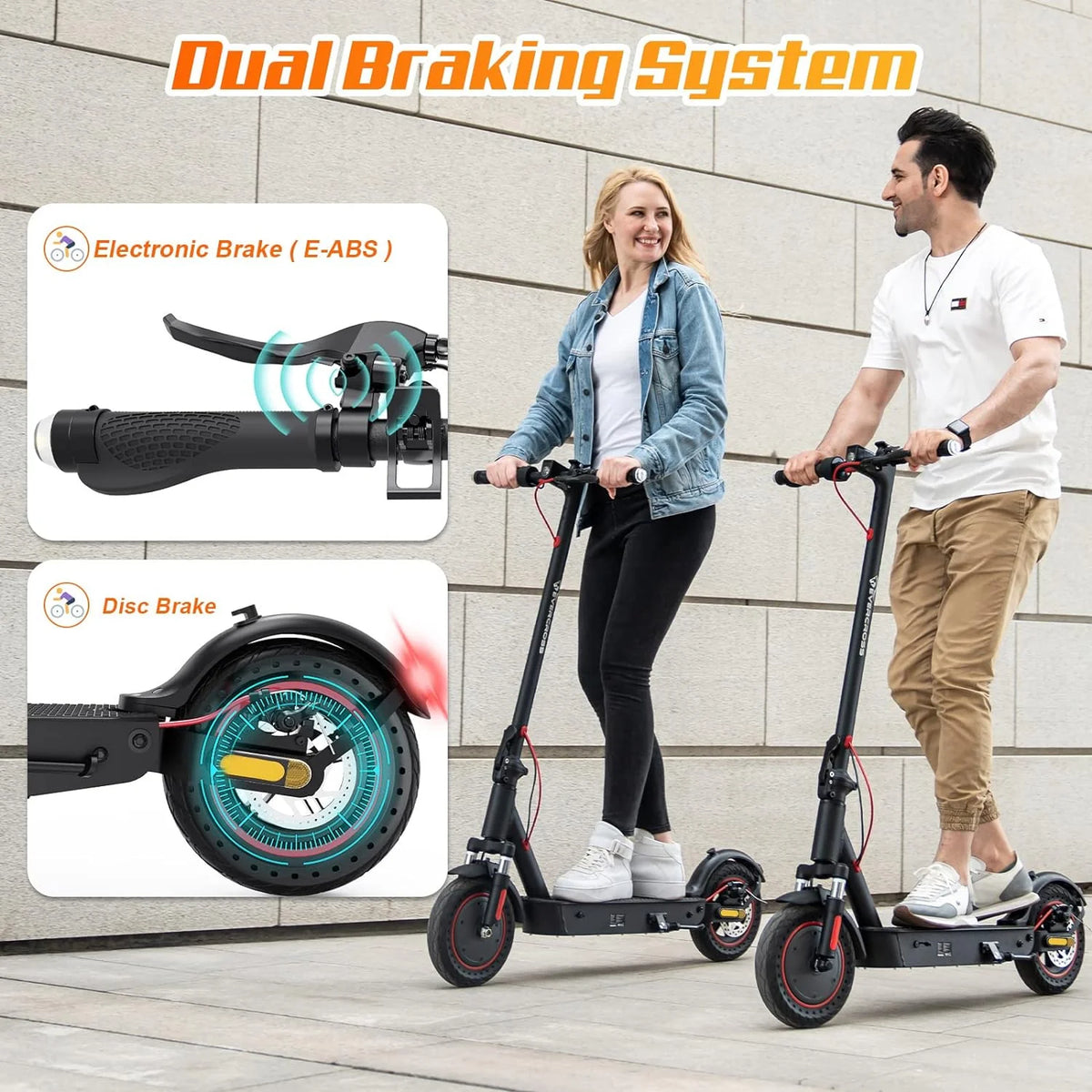 [EU Direct] EVERCROSS EV10K Pro Trottinette électrique Batterie 36V 11.4AH Moteurs 500W Pneus Pleins 10 pouces Autonomie maximale de 30-40KM Charge maximale de 150KG Trottinette pliable