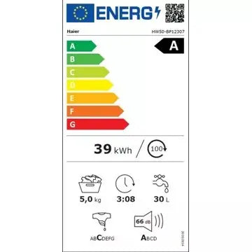 Lave linge compactHAIERHW50-BP12307-S