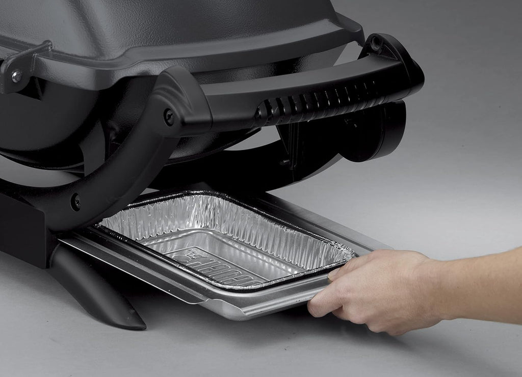 Weber Q1400 Barbecue électrique, surface de cuisson 43 x 32 cm, nomade, grille en fonte émaillée divisée en 2 parties, couvercle et cuve en fonte d'aluminium - Gris foncé (52020053)